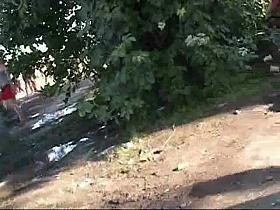 Amateur pissing in public place caught on spy camera