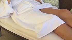 voyeur no panty upskirt mom in bath robe