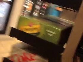 Gas station sexy ass in tight pants