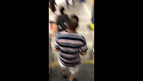 NYC subway voyeur sexy latina yoga pants