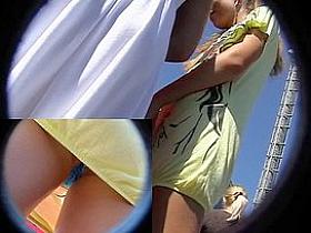 Blue panty hidden upskirt