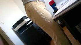 Hungarian co-worker office ass