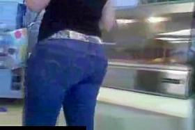 Tight jeans in a shop