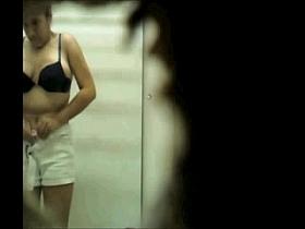 3 young sluts spied from the hole in the wall