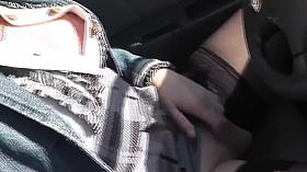 Beautiful Mommy Milf Stopped Car, Masturbates Pussy. Public