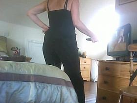 Clearing up after mastubating - hidden camera