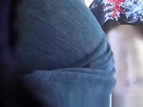 Bus upskirt on short dress