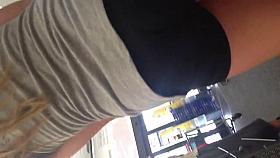 Nice teenie ass in shorty spandex shorts