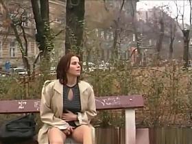 hot babe pissing in public