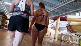 Hot teen girl at the water slide