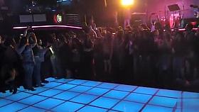 Latin couple dances in public for a big audience