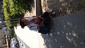 Big boobs sitting down