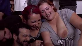 Euro slut fucked and cummed in public bar