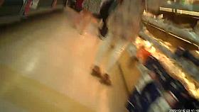 Shadowing of short pants and bra sneak shot