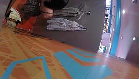 Teen in changing room