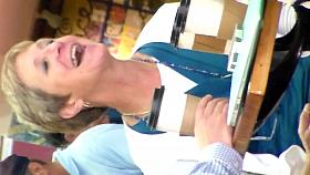 Mature legs open showing thighs