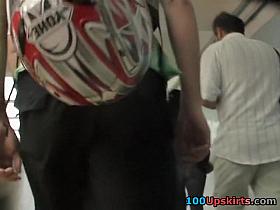 Pretty up petticoat view of the busy playgirl