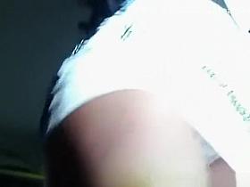 Hot latin chick upskirted in the runway