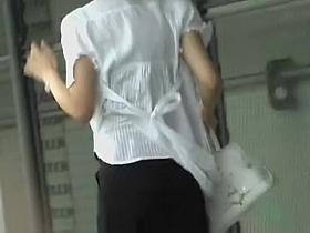 Japanese little slag with sexy feet getting caught into sharking web