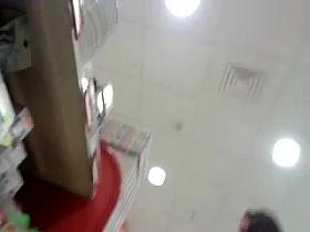 Upskirt young girl looking for candy