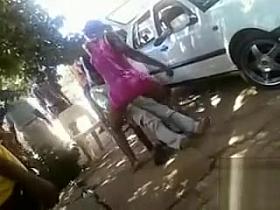 Black prostitute gives a naughty public lap dance