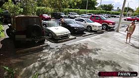 Blondie and sexy woman tries to sell her car sells her pussy to Shawn