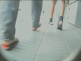 Absolutely sexy video of a girl in a black, wavy mini skirt