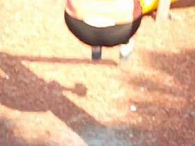 Girlfriend in public with see thru pants with thong