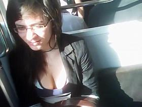 Depressed commuter with big boobs
