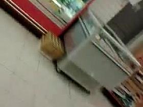 spy milf in opaque black pantyhosed legs