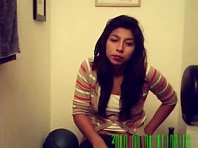 Girl caught by hidden camera taking a piss