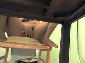 Hidden cam caught her flicking the bean