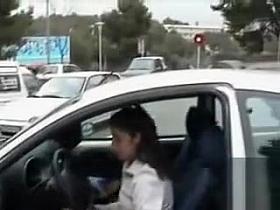 Female public masturbation in a crowded parking lot