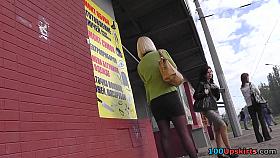 Exceedingly gripping golden-haired upskirt