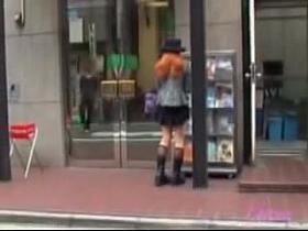 Window shopping sharking action with some confused fancy bimbo