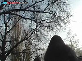 Stylish hotty discloses upskit view