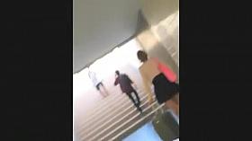 Sexy girl with lots of luggage