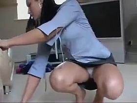 sexy upskirt-white slip