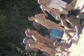 Uninhibited beachgoers let it all hang out on a sunny day a