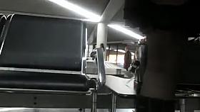 Stockings upskirt in airport 2