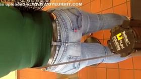 Tight jeans pants woman waiting