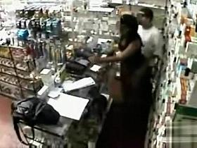 Naughty female customer pays with her lovely pussy