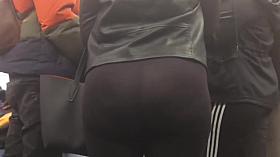 Nice Round Latina Teen Ass in Black Spandex