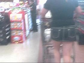 Gordita in a Tiny Denim Skirt