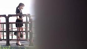 Mesmerizing Japanese peeing while watching ships in Puerto