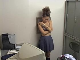 Cute Japanese tramp looks lovely with a cock in her mouth