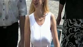 Huge Candid Busty Blonde MILF Hard Nipples