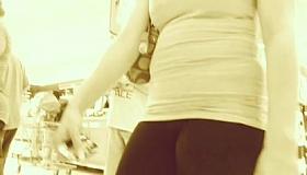 Sexy latina at Walmart in tights