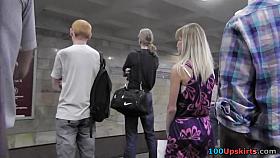 Spy upskirt filmed in subway