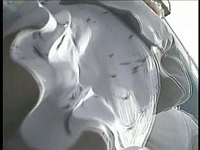 Amateur upskirt thong video of a tempting girl in fishnet